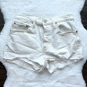 Levi’s Cut Off Denim Shorts White size 27/4